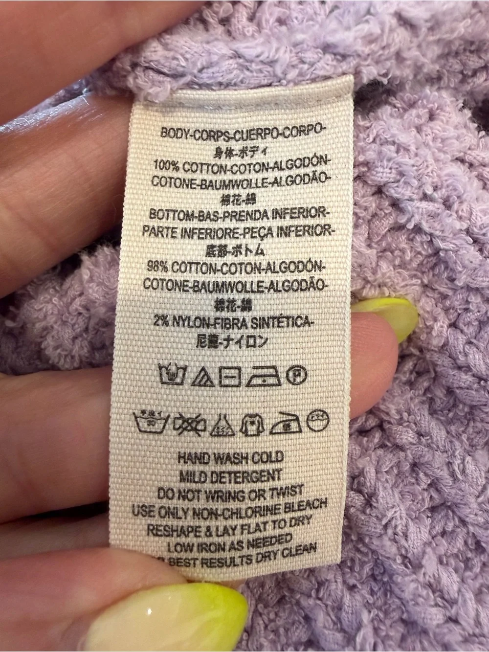 Free People “Best of You” Lavender Open-Knit V-Neck Sweater